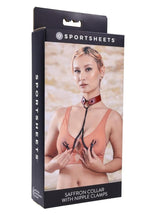 Load image into Gallery viewer, Saffron Collar with Nipple Clamp - Black/Red
