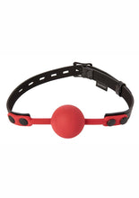 Load image into Gallery viewer, Saffron Silicone Ball Gag - Black/Red
