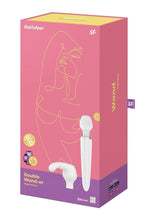 Load image into Gallery viewer, Satisfyer Double Wand-Er Rechargeable Silicone Waterproof Massager with Attachment - White
