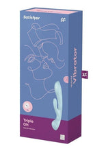 Load image into Gallery viewer, Satisfyer Triple Oh Rechargeable Silicone Dual Stimulating Vibrator - Blue/Light Blue
