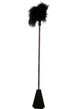 Load image into Gallery viewer, Scandal Be Naughty Feather Crop - Black/Red
