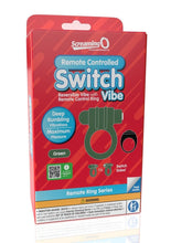 Load image into Gallery viewer, Screaming O Switch Remote Controlled Silicone Rechargeable Vibrating Ring - Green
