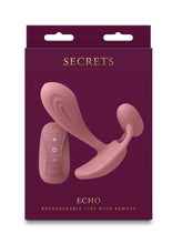 Load image into Gallery viewer, Secrets Echo Rechargeable Silicone G-Spot Vibrator with Clitoral Stimulation - Pink
