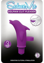 Load image into Gallery viewer, Seduce Me Dolphin Clit Pleasure Silicone Finger Massager - Purple
