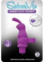 Load image into Gallery viewer, Seduce Me Rabbit Clit Teaser Silicone Finger Massager - Purple
