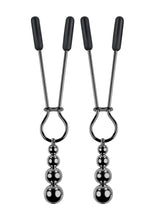 Load image into Gallery viewer, Selopa Beaded Nipple Clamps - Black Chrome - Black
