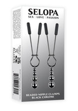 Load image into Gallery viewer, Selopa Beaded Nipple Clamps - Black Chrome - Black
