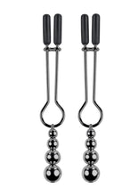 Load image into Gallery viewer, Selopa Beaded Nipple Clamps - Black Chrome
