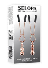 Load image into Gallery viewer, Selopa Beaded Nipple Clamps - Rose Gold
