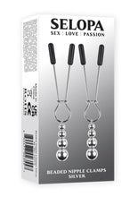 Load image into Gallery viewer, Selopa Beaded Nipple Clamps - Silver
