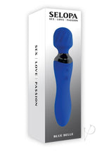 Load image into Gallery viewer, Selopa Blue Belle Silicone Rechargeable Dual End Vibrating Wand - Blue

