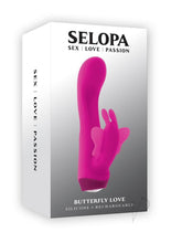 Load image into Gallery viewer, Selopa Butterfly Love Rechargeable Silicone Dual Vibrator - Pink
