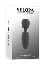 Load image into Gallery viewer, Selopa Buzz One Out Rechargeable Silicone Mini Wand - Black
