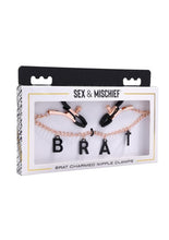 Load image into Gallery viewer, Sex and Mischief Brat Charm Nipple Clamp - Black/Rose Gold
