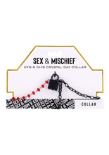 Load image into Gallery viewer, Sex and Mischief Ex's Andamp; Oh's Crystal Day Collar - Black/Red
