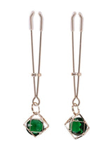 Load image into Gallery viewer, Sex and Mischief Indica Crystal Nipple Clips - Gold/Green
