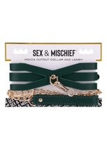 Load image into Gallery viewer, Sex and Mischief Indica Cutout Collar and Leash - Gold/Green
