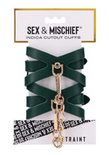Load image into Gallery viewer, Sex and Mischief Indica Cutout Cuffs - Gold/Green
