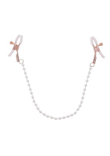 Load image into Gallery viewer, Sex and Mischief Peaches 'N Creame Pearl Nipple Clamps - Ivory/Rose Gold
