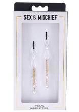 Load image into Gallery viewer, Sex and Mischief Pearl Nipple Ties - Gold/White

