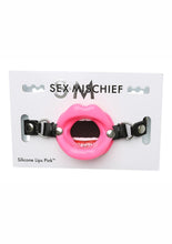 Load image into Gallery viewer, Sex and Mischief Silicone Lips Open Mouth Gag - Pink
