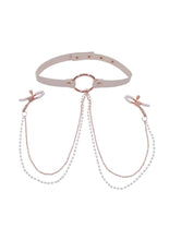 Load image into Gallery viewer, Sex and Miscielf Peaches 'N Creame Collar with Nipple Clamps - Ivory/Rose Gold
