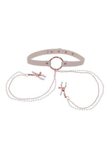 Load image into Gallery viewer, Sex and Miscielf Peaches 'N Creame Collar with Nipple Clamps
