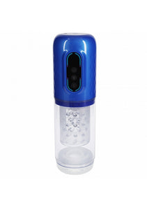 Pumped Vortex Multi Function Suction Rotating Thrusting Rechargeable Masturbator - Metallic