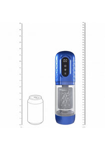 Pumped Vortex Multi Function Suction Rotating Thrusting Rechargeable Masturbator - Metallic
