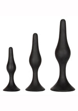 Load image into Gallery viewer, Silicone Anal Starter Kit - Black - 3 Per Set
