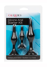 Load image into Gallery viewer, Silicone Anal Starter Kit - Black - 3 Per Set
