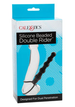 Load image into Gallery viewer, Silicone Beaded Double Rider Anal Probe Cock Ring - Black
