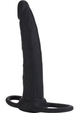 Load image into Gallery viewer, Silicone Double Rider Dildo Cock Ring - Black
