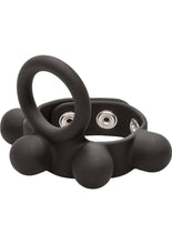 Load image into Gallery viewer, Silicone Medium Weighted C-Ring Ball Stretcher Cock Ring - Black - Medium
