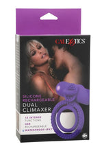 Load image into Gallery viewer, Silicone Rechargeable Dual Climaxer Cock Ring - Purple
