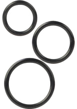 Load image into Gallery viewer, Silicone Support Rings Cock Rings - Black - 3 Piece Set

