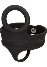 Load image into Gallery viewer, Silicone Tri-Snap Ball Spreader Cock Ring - Black - Large
