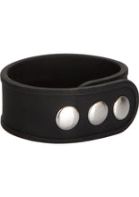 Load image into Gallery viewer, Silicone Tri-Snap Erection Cock Ring - Black
