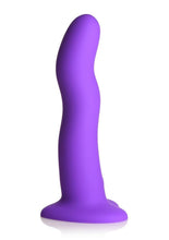 Load image into Gallery viewer, Simply Sweet 21x Vibrating Wavy Rechargeable Silicone Dildo with Remote - Purple
