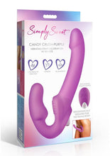 Load image into Gallery viewer, Simply Sweet Candy Crush Vibrating Rechargeable Silicone Strapless Strap-On with Remote - Purple
