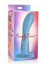 Load image into Gallery viewer, Simply Sweet Ribbed Silicone Dildo - Blue
