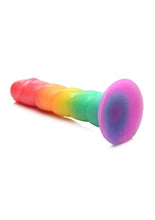 Load image into Gallery viewer, Simply Sweet Swirl Silicone Rainbow Dildo
