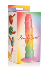 Load image into Gallery viewer, Simply Sweet Swirl Silicone Rainbow Dildo - Multicolor
