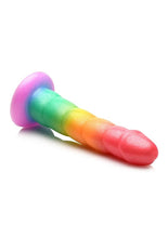 Load image into Gallery viewer, Simply Sweet Swirl Silicone Rainbow Dildo
