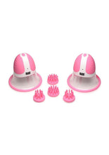 Load image into Gallery viewer, Size Matters 10x Rotating Silicone Nipple Suckers with 4 Attachments - Pink/White
