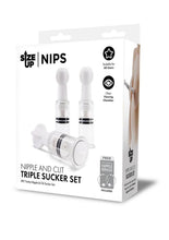 Load image into Gallery viewer, Size Up Nipple and Clit Triple Sucker - Black/Clear - Set
