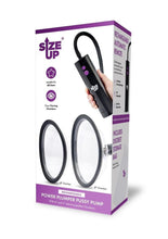 Load image into Gallery viewer, Size Up Rechargeable Pussy Pump Two Chambers - Black/Clear
