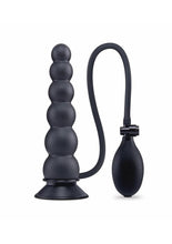 Load image into Gallery viewer, Size Up Ripple Inflatable Silicone Butt Plug - Black - 7in
