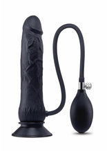 Load image into Gallery viewer, Size Up Ripple Inflatable Silicone Dildo - Black - 7.5in
