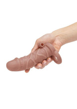 Load image into Gallery viewer, Size Up Silicone Vibrating Realistic Penis Extender with Ball Loop
